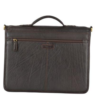 Ashwood Chelsea Double Gusset Laptop Briefcase in Brown #4