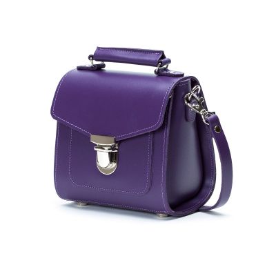 Zatchels Handmade Leather Sugarcube Handbag - Purple #2