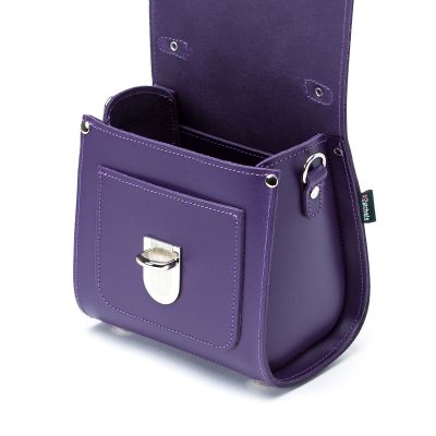 Zatchels Handmade Leather Sugarcube Handbag - Purple #3