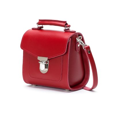 Zatchels Handmade Leather Sugarcube Handbag - Red #2
