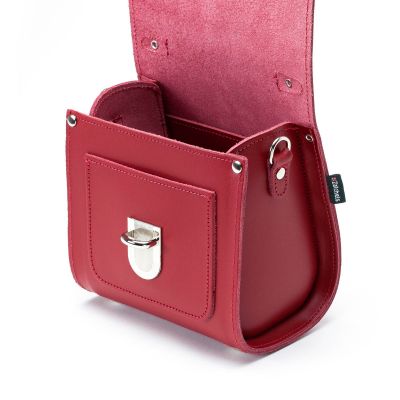 Zatchels Handmade Leather Sugarcube Handbag - Red #3