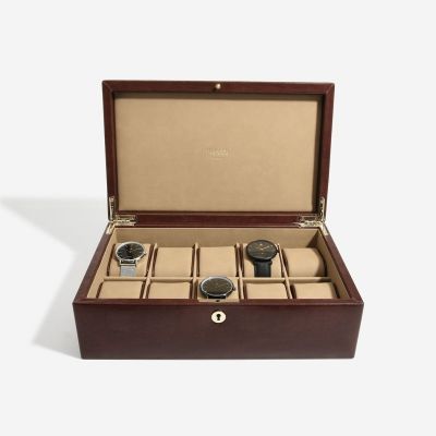 Dulwich Chestnut Brown Leather 10 pc Watch Box #1