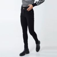 H Mcilroy London High Waisted Stretch Denim Skinny Jeans in Black