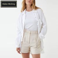 H Mcilroy London Oversized Cotton Cheesecloth Shirt in White