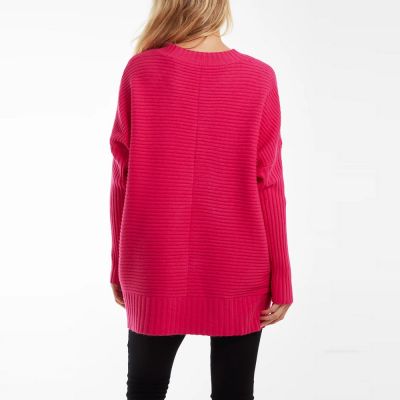 H Mcilroy London Knitted V-Neck Jumper in Pink #2