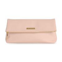 Katie Loxton Alise Soft Pebble Fold Over Clutch  Blush Pink