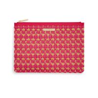 Katie Loxton Willow Straw Clutch Hot Pink