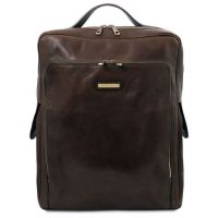 Tuscany Leather Bangkok Large 17" Dark Brown Leather Laptop Backpack