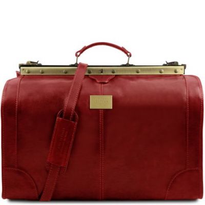 Tuscany Leather Madrid Gladstone Leather Bag Large Size Red #1