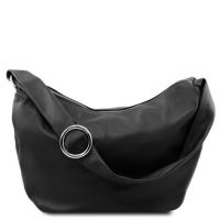 Tuscany Leather YVETTE Soft Leather Hobo Bag Black