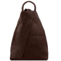 Tuscany Leather Classic Shanghai Backpack Dark Brown