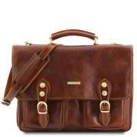 Tuscany Leather Modena Leather Briefcase 2 Compartments Brown