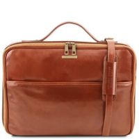 Tuscany Leather Vicenza Leather Laptop Briefcase With Zip Closure Honey