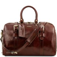 Tuscany Leather Voyager Leather Travel Bag With Front Straps Large Size Brown