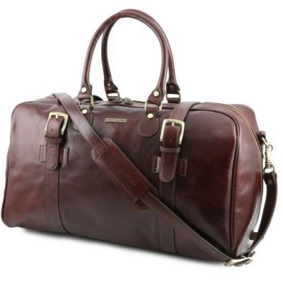 Tuscany Leather Voyager Leather Travel Bag With Front Straps Large Size Brown #2