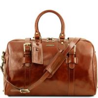 Tuscany Leather Voyager Leather Travel Bag With Front Straps Large Size Honey