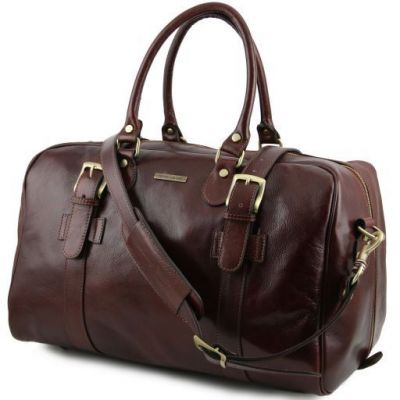 Tuscany Leather Voyager Leather Travel Bag With Front Straps Small Size Brown #2