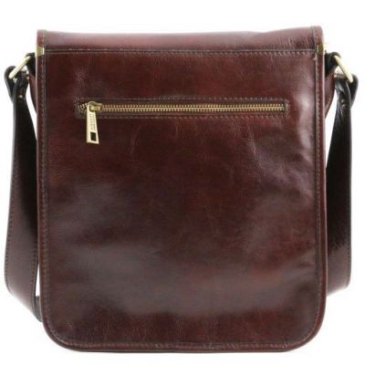 Tuscany Leather Messenger Two Compartments Leather Shoulder Bag Brown #5