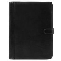 Tuscany Leather Adriano Leather Document Case With Button Closure Black