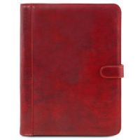 Tuscany Leather Adriano Leather Document Case With Button Closure Red