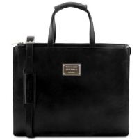 Tuscany Leather Palermo  Briefcase 3 Compartments For Women Black