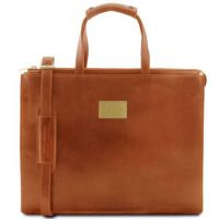 Tuscany Leather Palermo  Briefcase 3 Compartments For Women Honey
