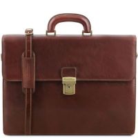 Tuscany Leather Parma Leather Briefcase 2 Compartments Brown