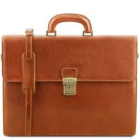 Tuscany Leather Parma Leather Briefcase 2 Compartments Honey