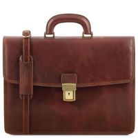 Tuscany Leather Amalfi Leather Briefcase 1 Compartment Brown