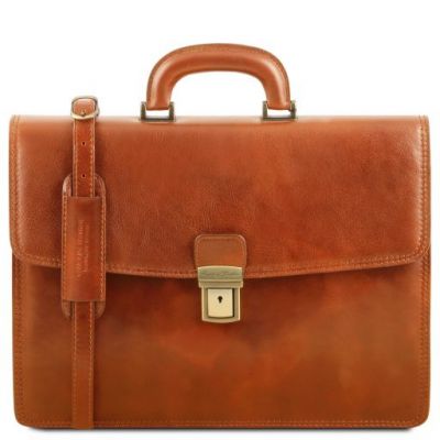 Tuscany Leather Amalfi Leather Briefcase 1 Compartment Honey