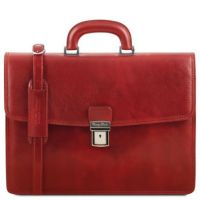 Tuscany Leather Amalfi Leather Briefcase 1 Compartment Red