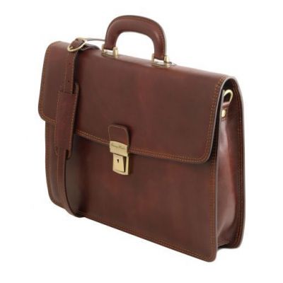 Tuscany Leather Amalfi Leather Briefcase 1 Compartment Red #4
