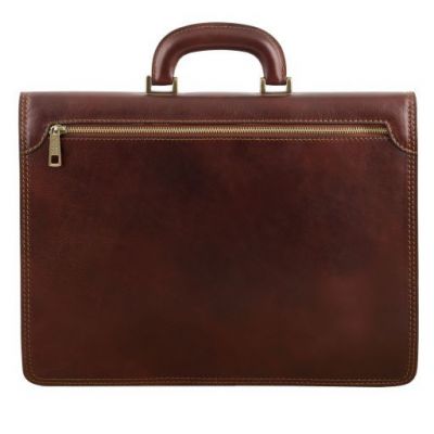 Tuscany Leather Amalfi Leather Briefcase 1 Compartment Red #5