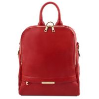 Tuscany Leather TL Bag Soft Leather Backpack For Women Lipstick Red