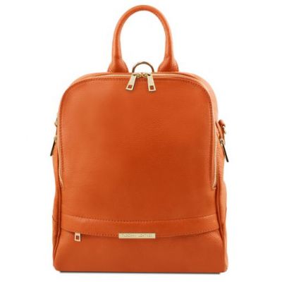 Tuscany Leather TL Bag Soft Leather Backpack For Women Orange