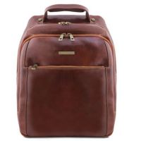 Tuscany Leather Phuket 3 Compartments Leather Laptop Backpack Brown
