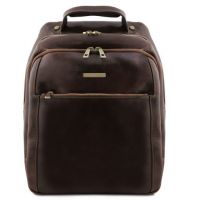 Tuscany Leather Phuket 3 Compartments Leather Laptop Backpack Dark Brown