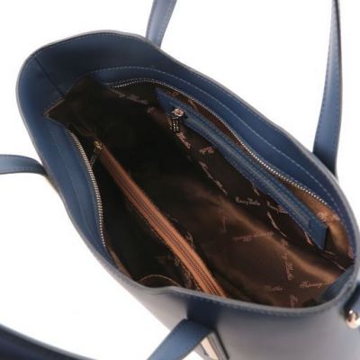 Tuscany Leather Olimpia Leather Tote Dark Blue #6