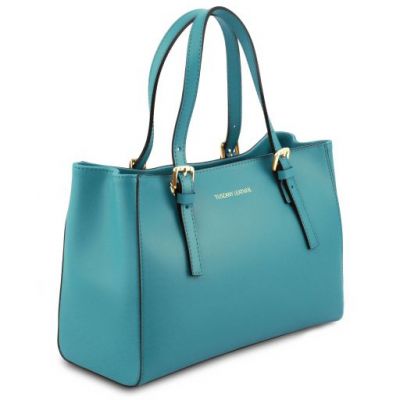 Tuscany Leather Aura Leather Handbag Turquoise #2