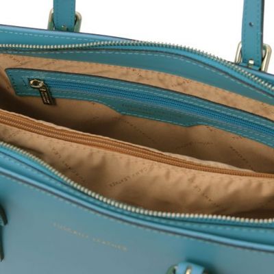 Tuscany Leather Aura Leather Handbag Turquoise #4