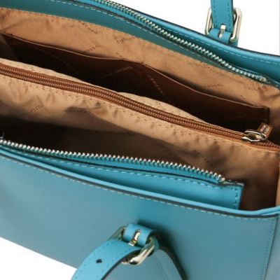 Tuscany Leather Aura Leather Handbag Turquoise #5