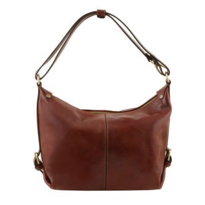 Tuscany Leather Sabrina Leather Hobo Bag Brown #4