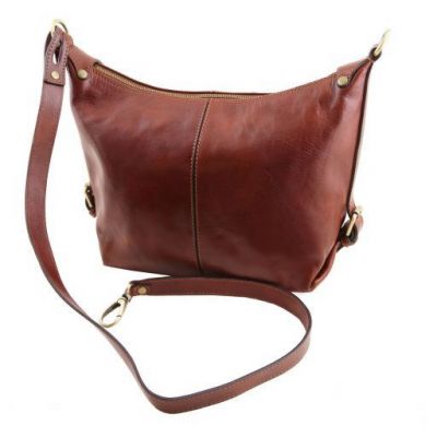 Tuscany Leather Sabrina Leather Hobo Bag Dark Brown #5