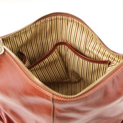 Tuscany Leather Sabrina Leather Hobo Bag Dark Brown #8