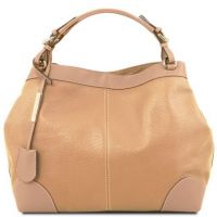 Tuscany Leather Ambrosia Champagne Shopper Bag with Shoulder Strap