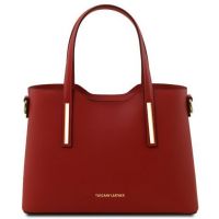 Tuscany Leather Tote Handbag - Small Size Red