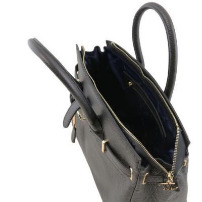 Tuscany Leather Handbag With Golden Hardware Black #5