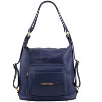 Tuscany Leather TL Bag Leather Convertible Bag DarkBlue