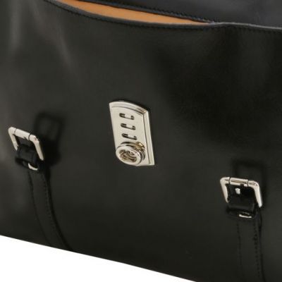 Tuscany Leather Viareggio Exclusive Leather Laptop Case With 3 Compartments Black #7