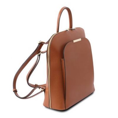Tuscany Leather TL Bag Saffiano Leather Backpack For Women Cognac #2